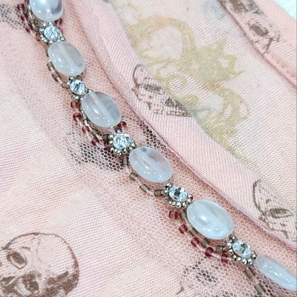 Princess Vera Wang Pink Punk Skull Shirt - Picture 3 of 5